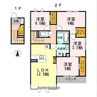 グリシーヌK【2階】の間取り