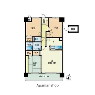 ホワイティ西新Ⅱ【4階】の間取り