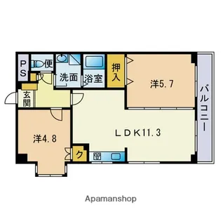 ダイヤモンドハイツ【2階】の間取り