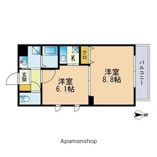 ポポラーレ姪浜【5階】の間取り