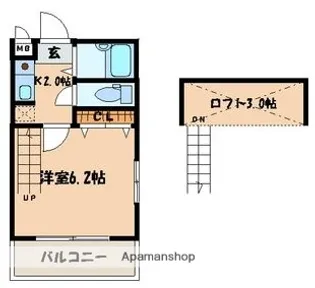 ピースフェイバー歯科大前【3階】の間取り