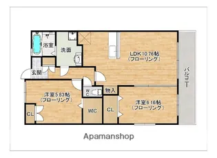 プレジデント白水Ⅱ【3階】の間取り