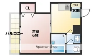 クロスステージ大濠【4階】の間取り