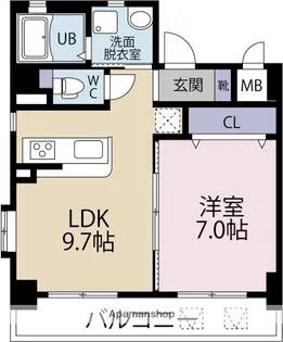 コンソラーテ薬院【6階】の間取り