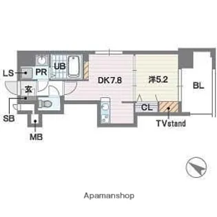 レキシントンスクエア白金【8階】の間取り