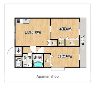 エフケイ大池【1階】の間取り