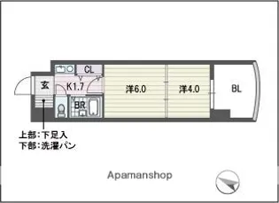 ソレアード薬院【10階】の間取り