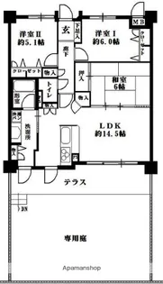 コアマンション周船寺ネクステージ【1階】の間取り