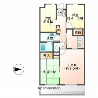 ホワイトパレス姪浜【4階】の間取り
