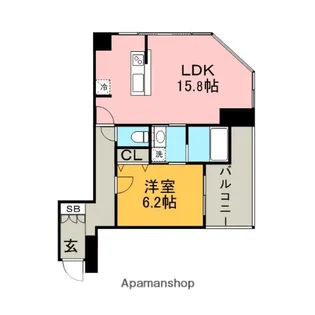 1LDKの間取り画像