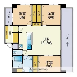 エコルクス高取【5階】の間取り