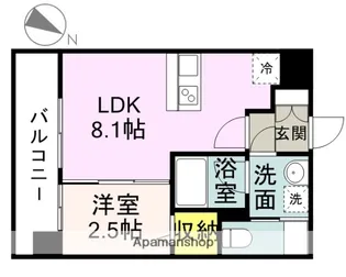 ドゥーエ赤坂【13階】の間取り