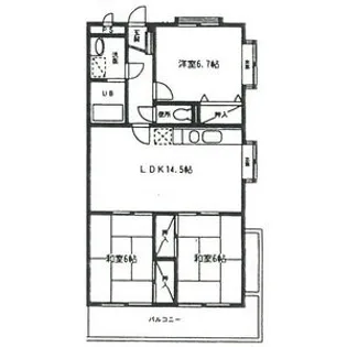 フェアリー城南【3D号室】の間取り
