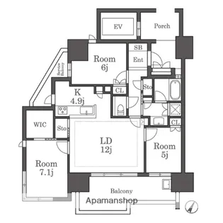 グランドメゾン西新レジデンス【9階】の間取り