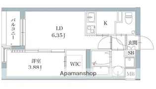 サニークレスト西新【3階】の間取り