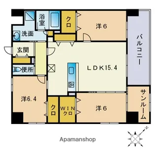 A−STYLE六本松【6階】の間取り