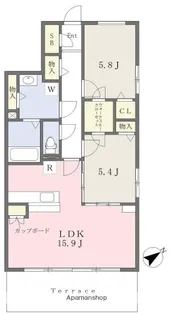 ソルレヴェンテセンダイ【1階】の間取り