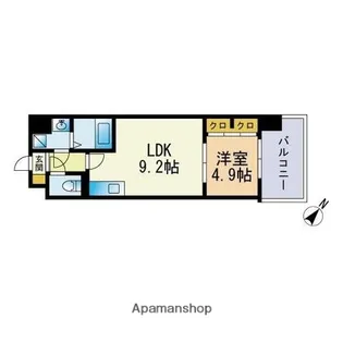 エスティメゾン薬院【8階】の間取り