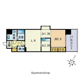 エスティメゾン薬院【8階】の間取り