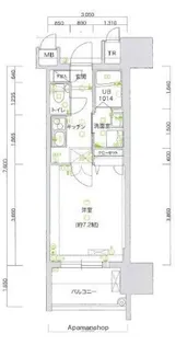 サヴォイテンジンスクワイヤー【13階】の間取り