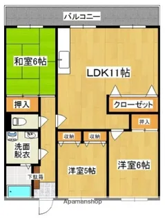 グランドライフ大産【4階】の間取り