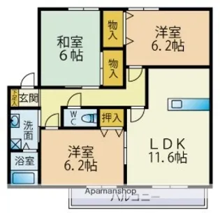 メゾンボヌールC【2階】の間取り