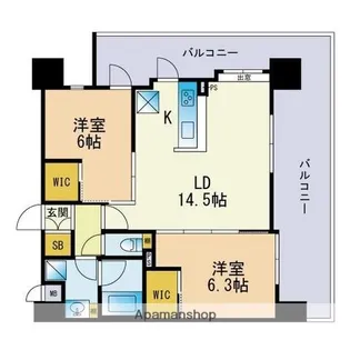 シェミネ高宮通り【9階】の間取り
