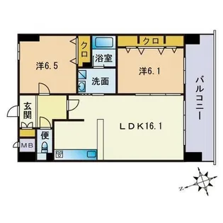 レジデンス博多【2階】の間取り