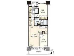 ザ・パークハウス桜坂サンリヤン【19階】の間取り