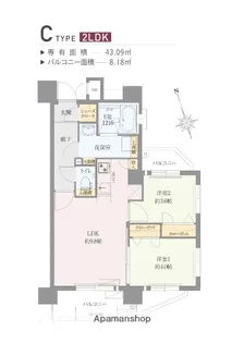 エフパルク大橋【3階】の間取り