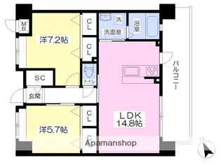 モンフェリオ西都【2階】の間取り