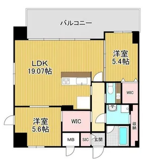 アクシオン薬院プレミアム【12階】の間取り