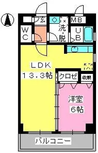 ベイシック大名【5階】の間取り