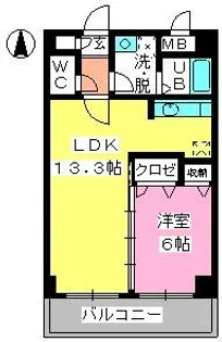 ベイシック大名【7階】の間取り