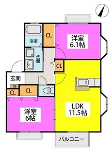 メロディハイツ飯倉【2階】の間取り