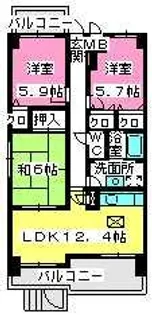 ハイツグランドウェルス【1階】の間取り