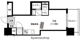 レジディア西新【3階】の間取り