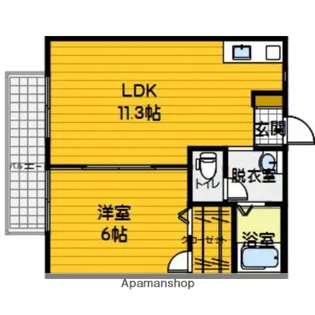 サンライト西片江【2階】の間取り