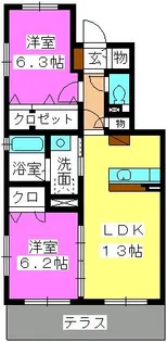 ステラパークサイド次郎丸【1階】の間取り