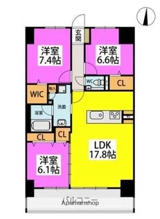 ラフィーネグラン室見【8階】の間取り