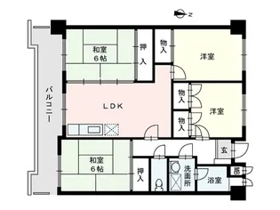 ロジメント生の松原【1階】の間取り