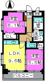 チュリス百道【2階】の間取り