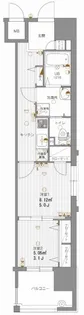 エンクレスト渡辺通Ⅱ【11階】の間取り