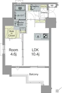 エンクレスト天神TERRACE【9階】の間取り