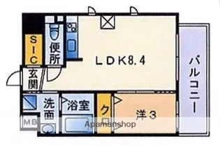 フローレンス桜坂【5階】の間取り