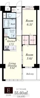 APエルテージ地行【5階】の間取り