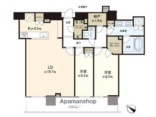 BRILLIA TOWER西新【38階】の間取り