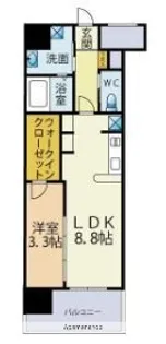 ブレス唐人町駅前【10階】の間取り