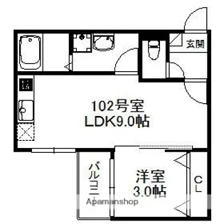 ポラリス小田部【1階】の間取り