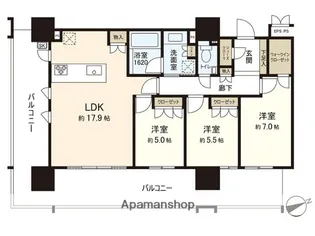 ブランシエラ赤坂はなみずき通り【3階】の間取り